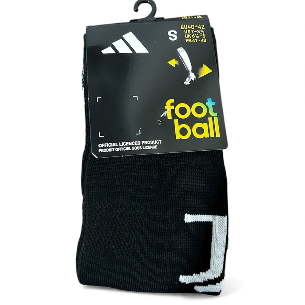 New Adidas Football Soccer Socks Black White Men’s Small US 7-8.5 Tall NWT